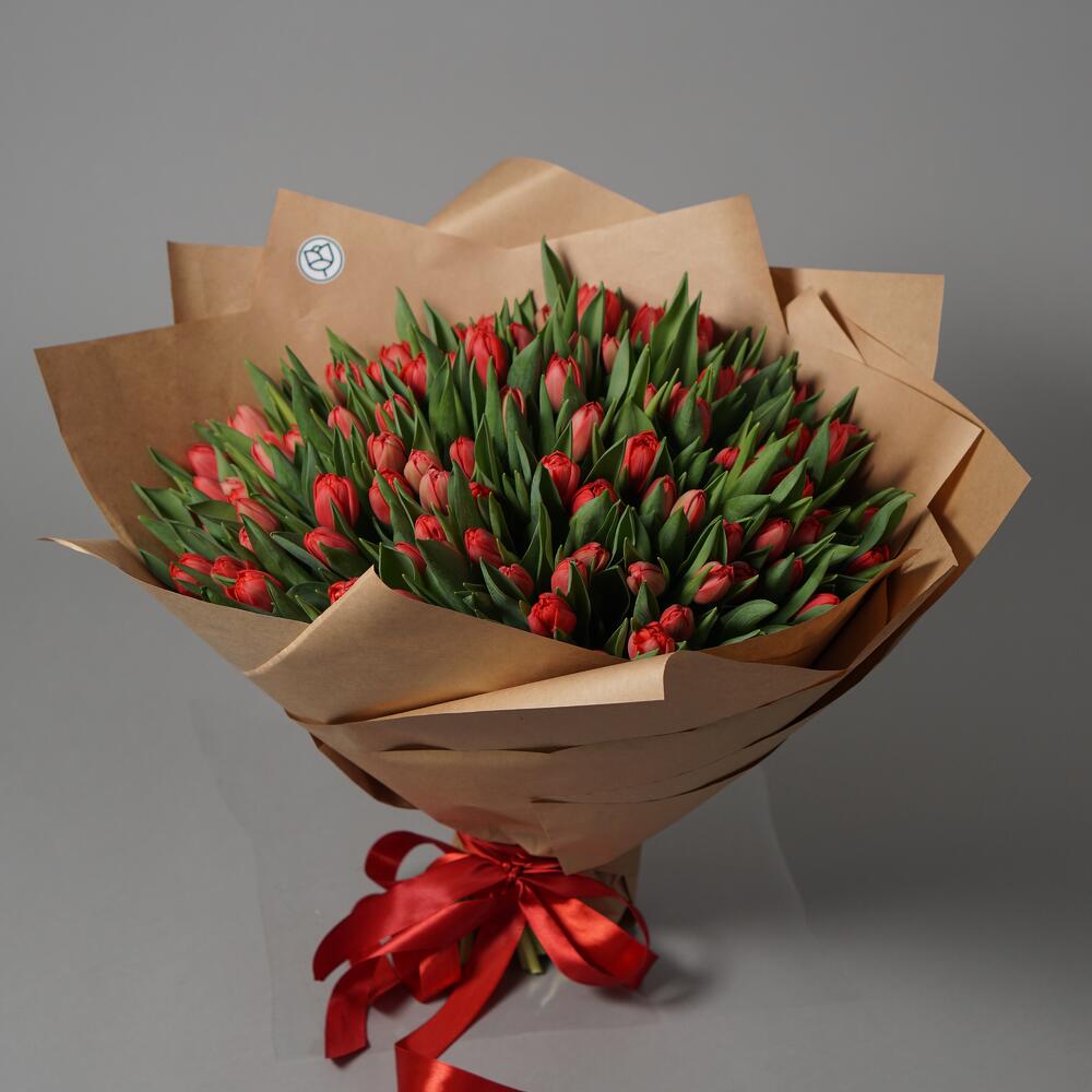 Букет из 101 тюльпана 